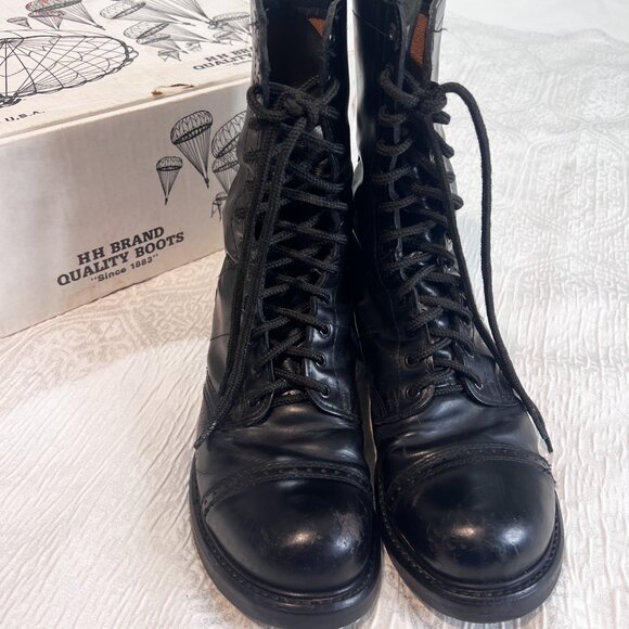 Double H Combat Black Leather Paratrooper Jump Boots w/Box - Freshly Conditioned main image 9
